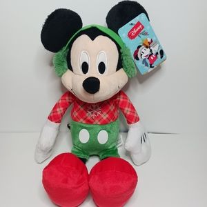 Disney Mickey Mouse Christmas Plush  Holiday toy aprox 16 inches tall,